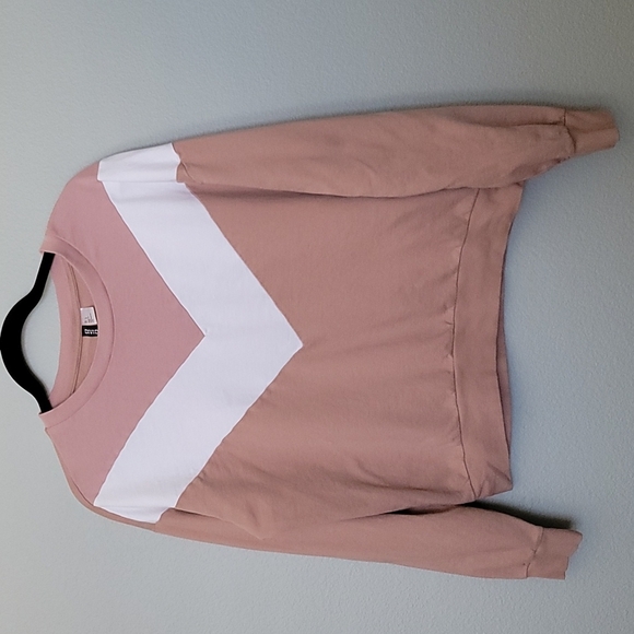 H&M Soft Girl Casual Divided Chevron Colorblock Sweater Large - Picture 1 of 6
